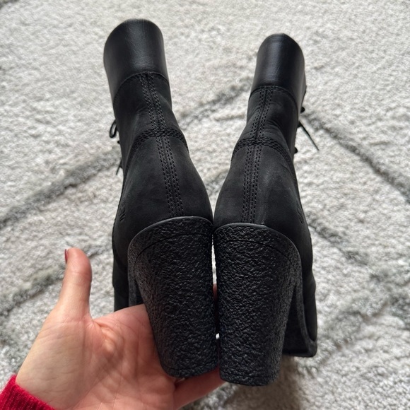 Timberland Tillston Mid Lace Up Boot black nubuck leather heels lug lace up 7.5 - Picture 10 of 14